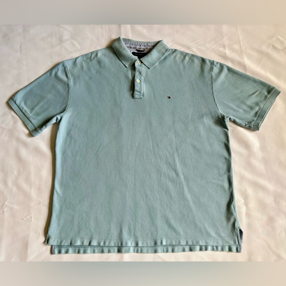 Tommy Hilfiger Shirt Men's XXL Blue Short Sleeve Polo Collared